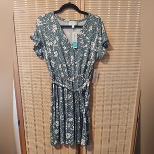 Floral Sage Green Dress Sz Medium By French Grey Stitch Fix